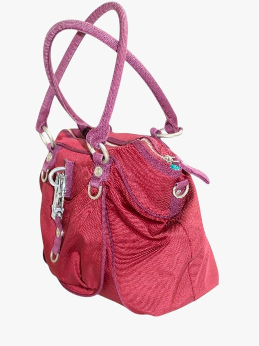 George Gina & Lucy ALL SM;LES Plum Nylon Y2K Satchel Shoulder Bag - Picture 5 of 12